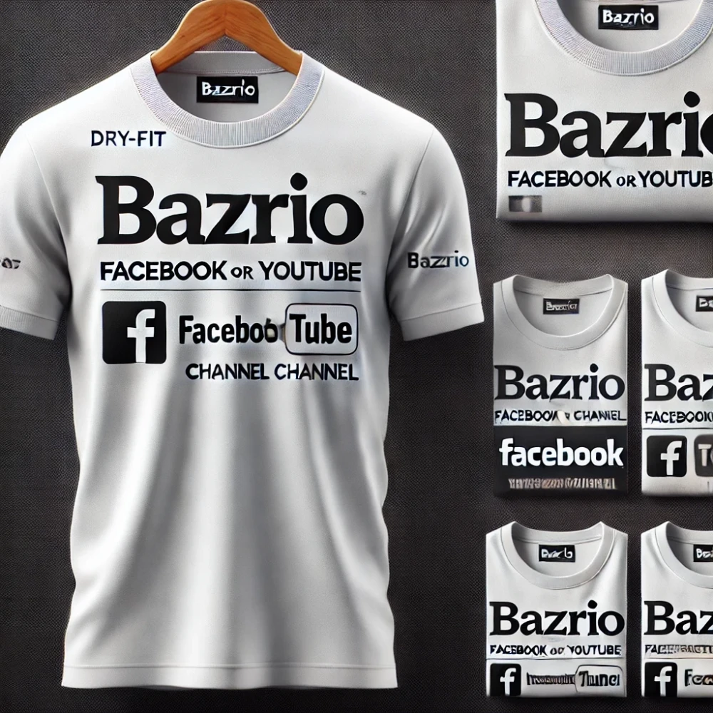 White Customized Collar T-Shirt - Dry-Fit, Facebook/Channel Name Printed