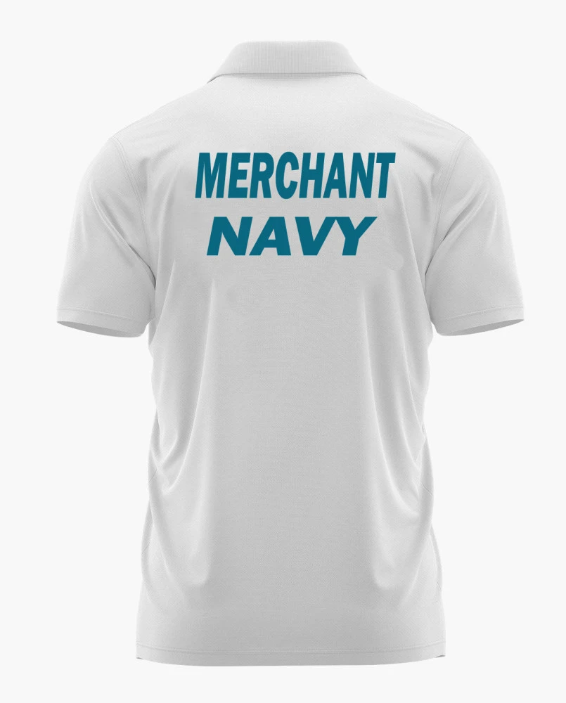 Merchant Navy Logo Printed White T-Shirt – Premium Cotton