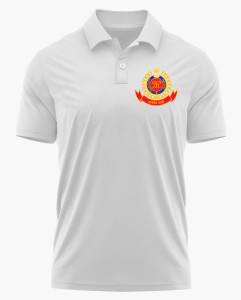 Delhi Police Logo Printed White Customized T-shirt