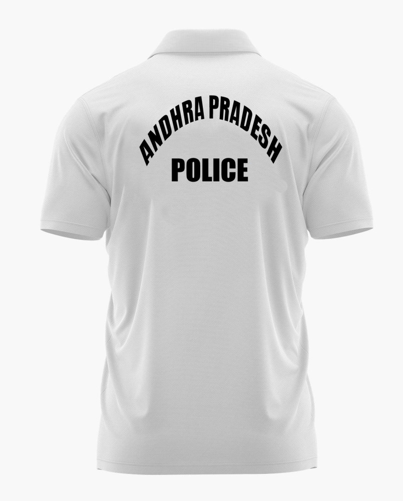 ndhra Pradesh Police Logo Printed White Customized T-shirt