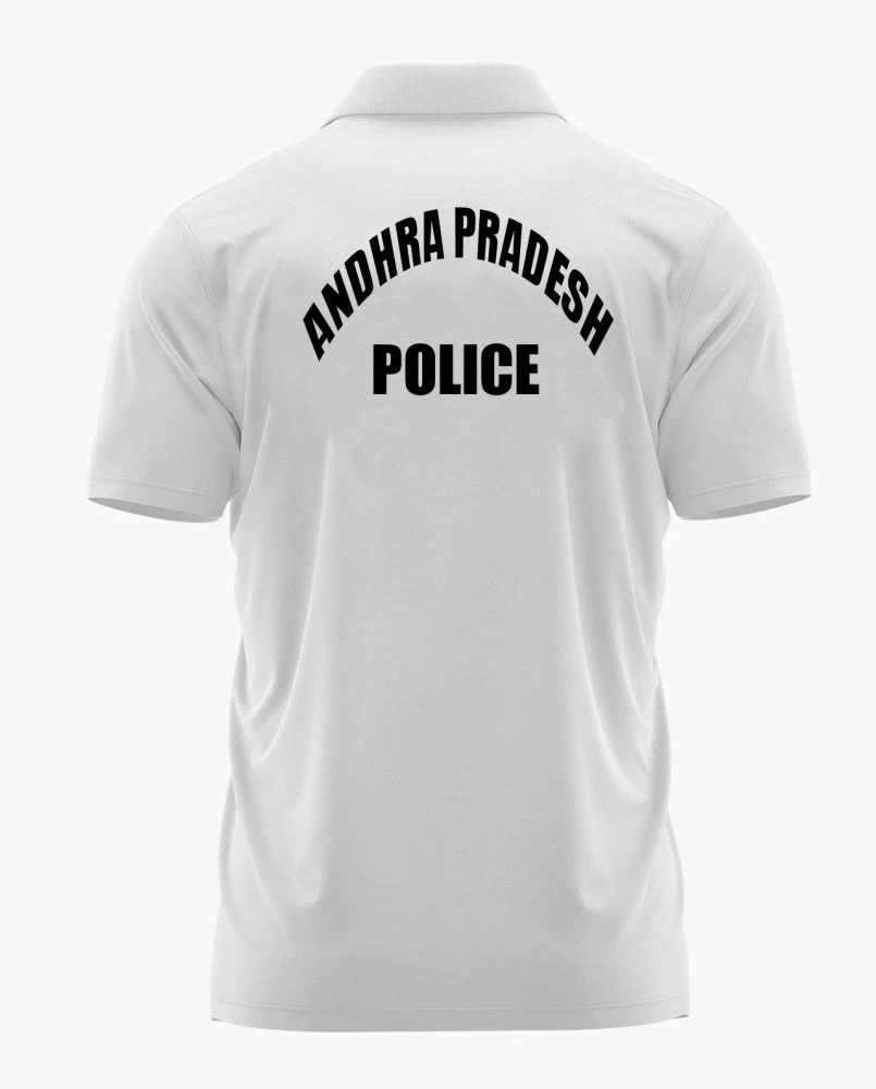 Andhra Pradesh Police Logo Printed White Customized T-shirt