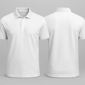 White Polo T-Shirt (Half Sleeve, Collar)