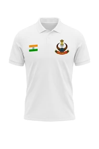 Mizoram Police Official Dry-Fit Collar White T-Shirt with Indian Flag