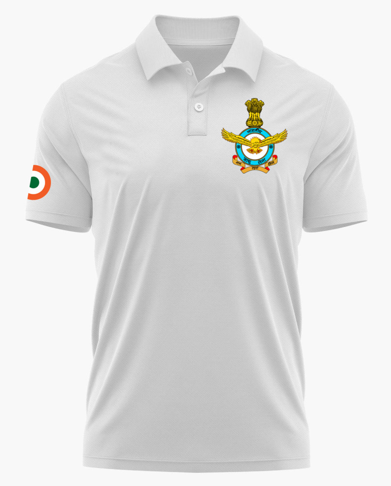 Indian Air Force (IAF) Logo Printed White Customized T-shirt