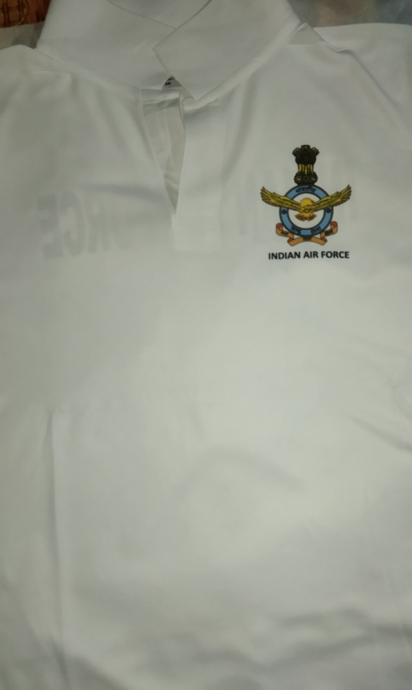 Indian Air Force (IAF) Logo Printed White Customized T-shirt