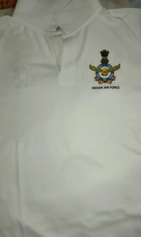 Indian Air Force (IAF) Logo Printed White Customized T-shirt