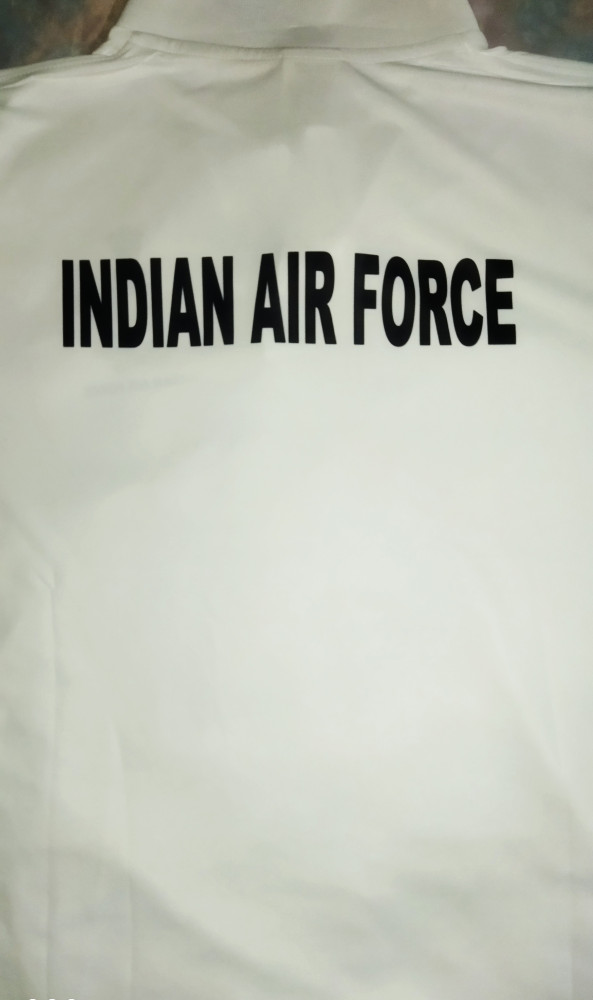 Indian Air Force (IAF) Logo Printed White Customized T-shirt