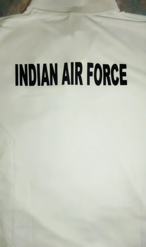 Indian Air Force (IAF) Logo Printed White Customized T-shirt