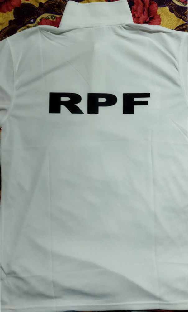 Railway Protection Force (RPF) Logo Printed White Customized T-shirt