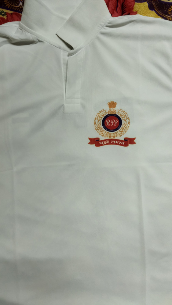 Railway Protection Force (RPF) Logo Printed White Customized T-shirt