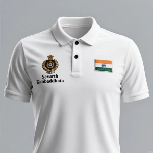 Rajasthan Police White Dry-Fit Collar Half Sleeve T-Shirt