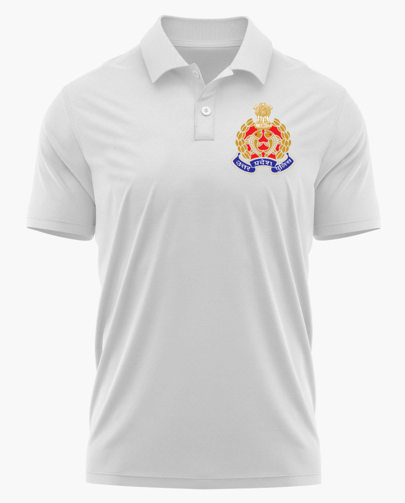 Uttar Pradesh Police White Printed T-Shirt – Custom Name Print Available