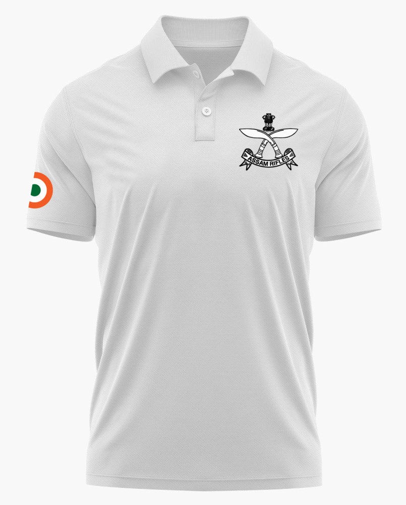 Assam Rifles White Printed Customized T-shirt – Premium Cotton Military T-shirt