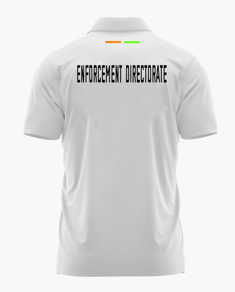 Enforcement Directorate (ED) Logo Printed White Customized T-shirt | Free Personalization