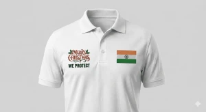 Merry Christmas Logo White Polo Dry-Fit T-Shirt