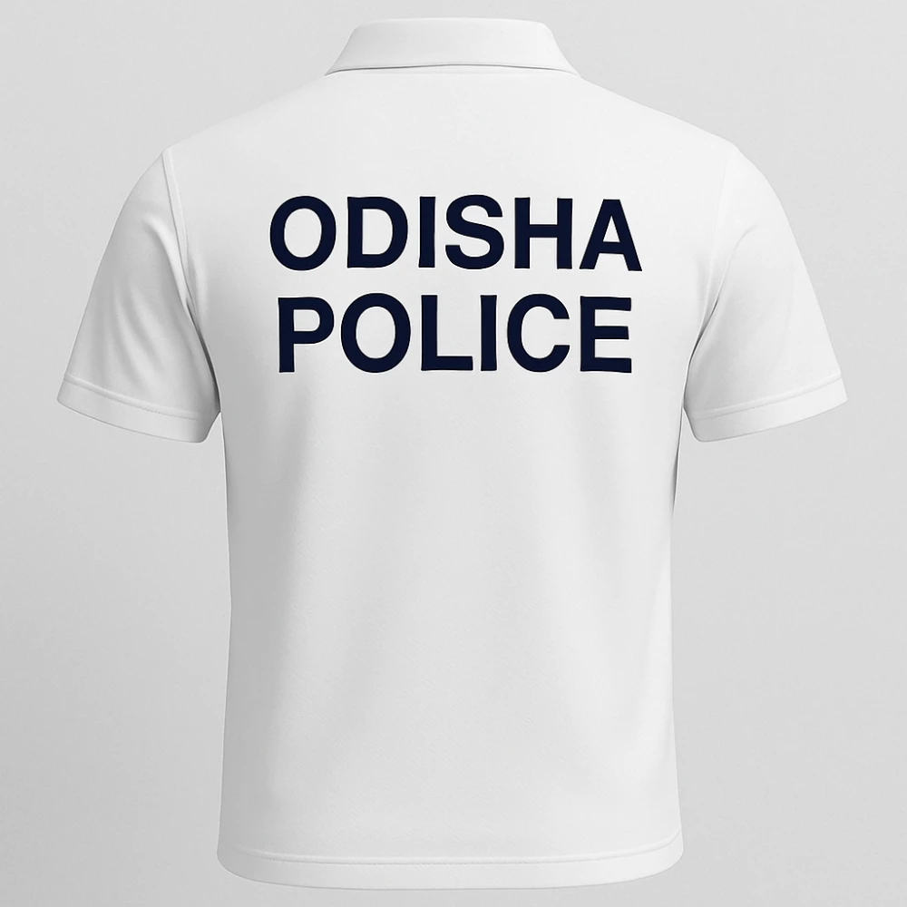 Odisha Police White Dry-Fit Collar Half Sleeve T-Shirt (160 GSM Premium Quality)
