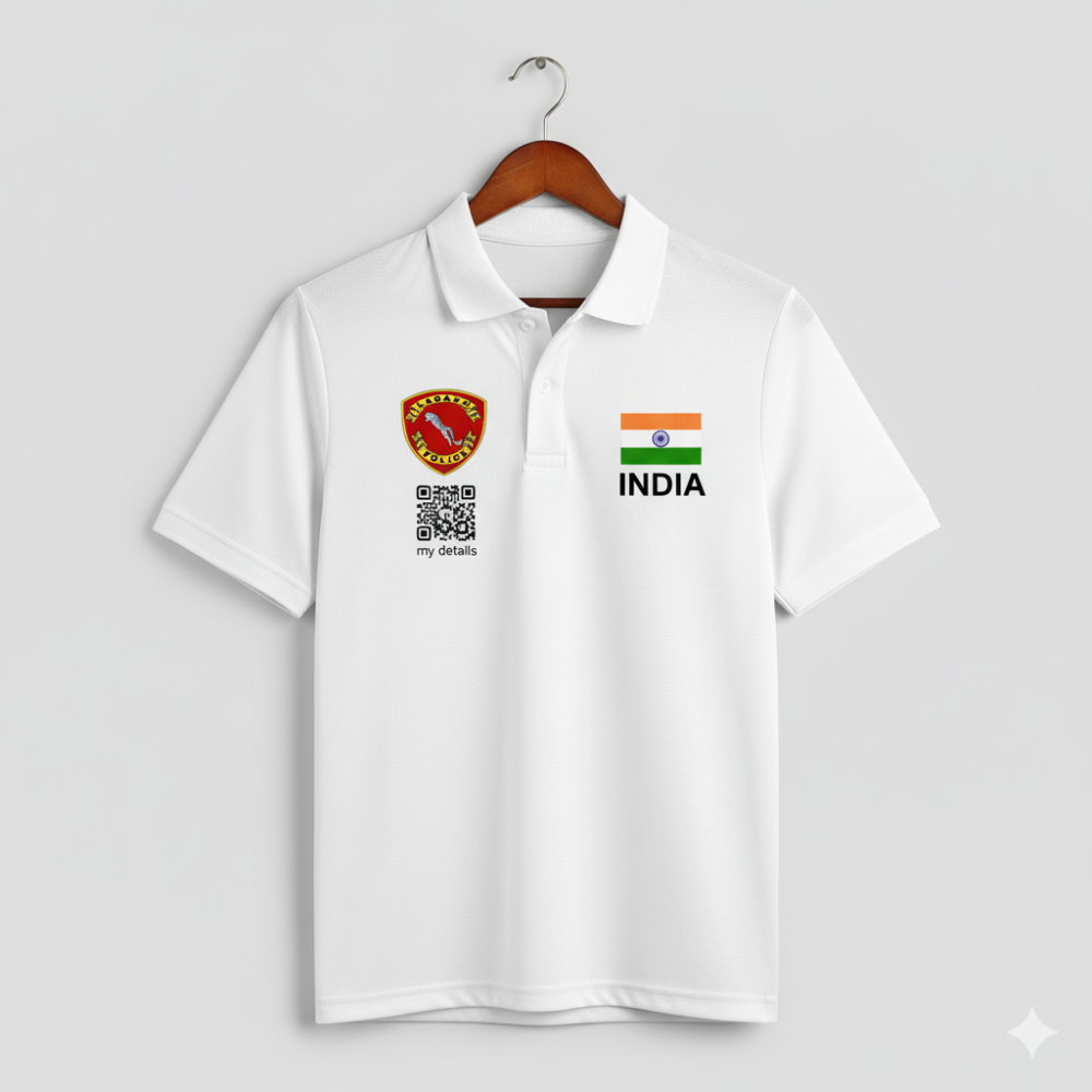 Ladakh Police Tactical Dry-Fit Polo T-shirt with QR ID & India Flag