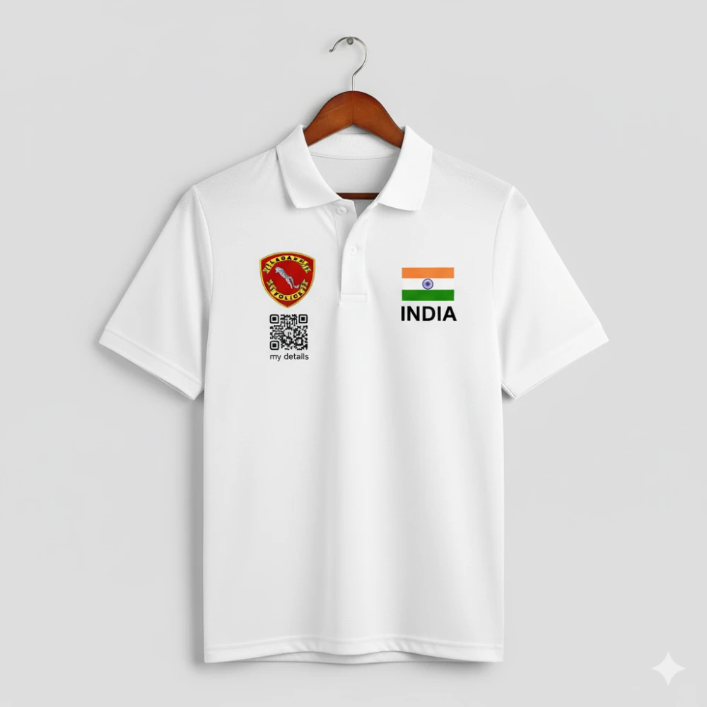 Ladakh Police Tactical Dry-Fit Polo T-shirt with QR ID & India Flag