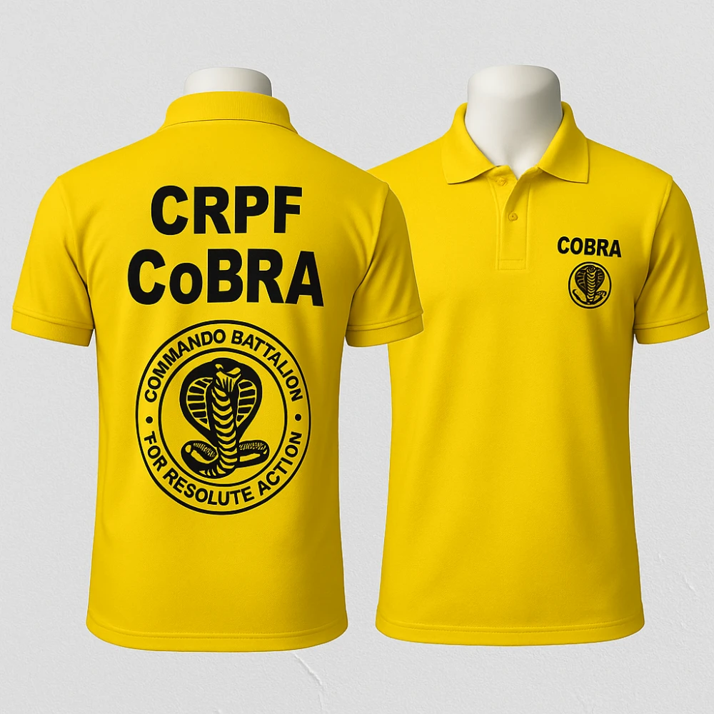 CRPF CoBRA Commando – Yellow Dry-Fit Collar T-Shirt