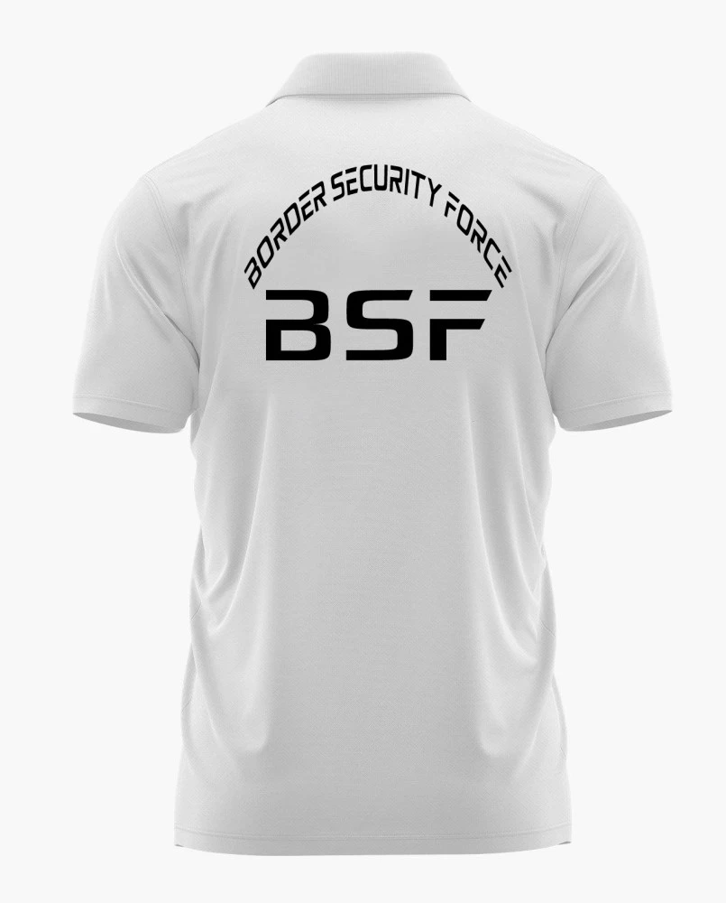 BSF White Printed Customized T-Shirt