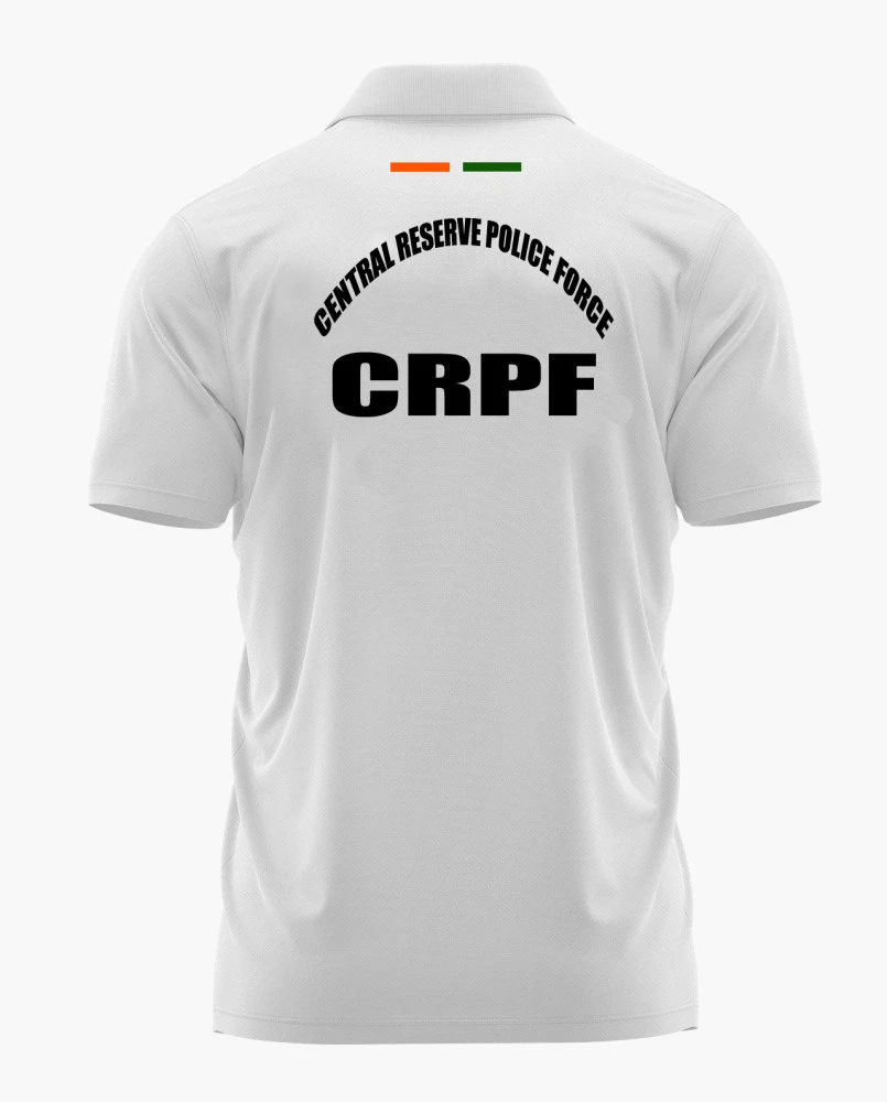 CRPF White Printed Customized T-shirt