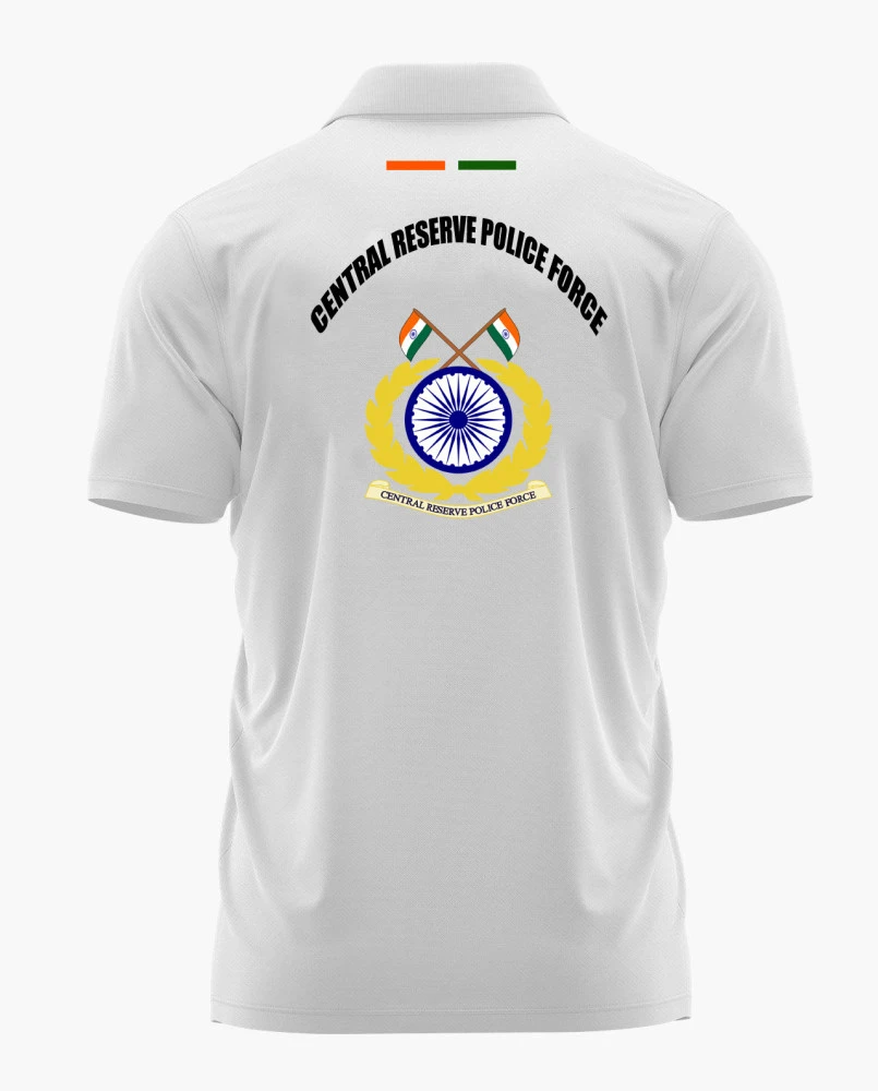 CRPF White Printed Customized T-shirt