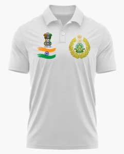 ITBP White Printed Customized T-Shirt