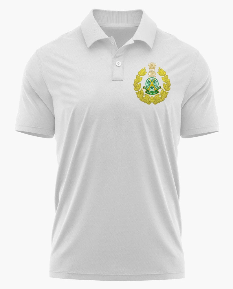 ITBP White Printed Customized T-Shirt