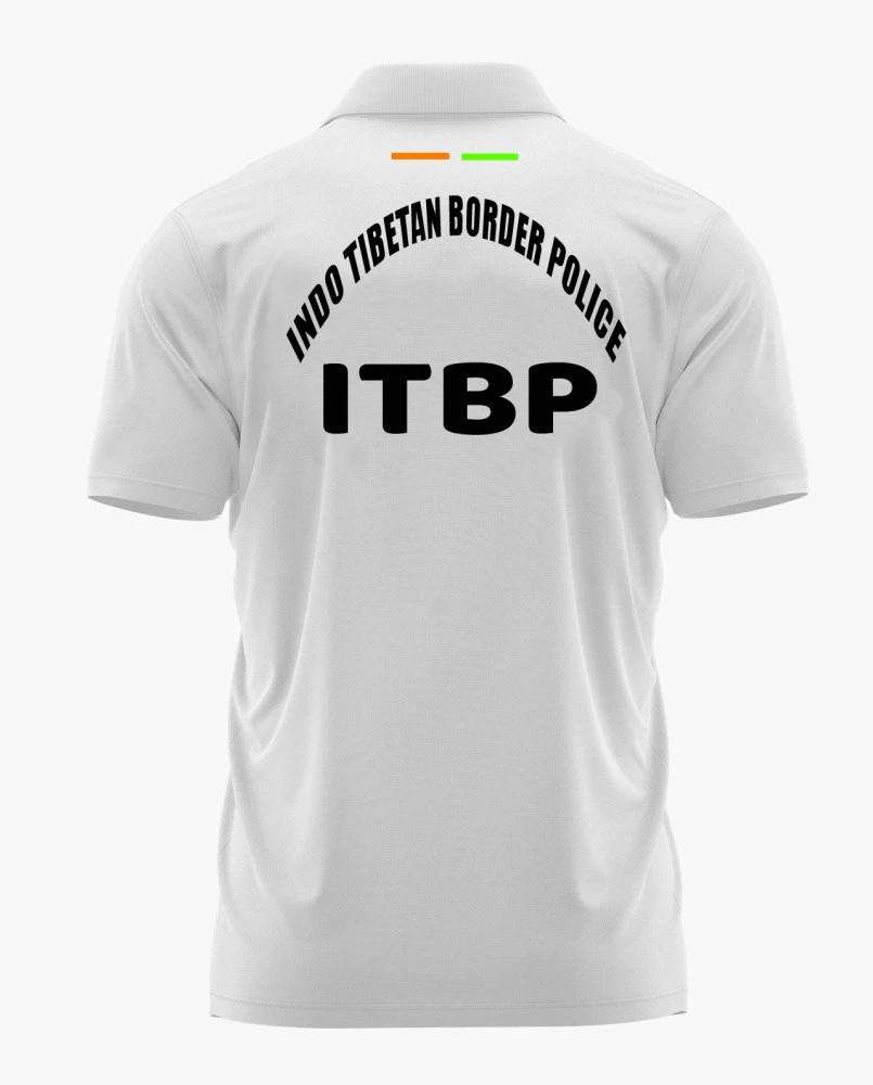 ITBP White Printed Customized T-Shirt