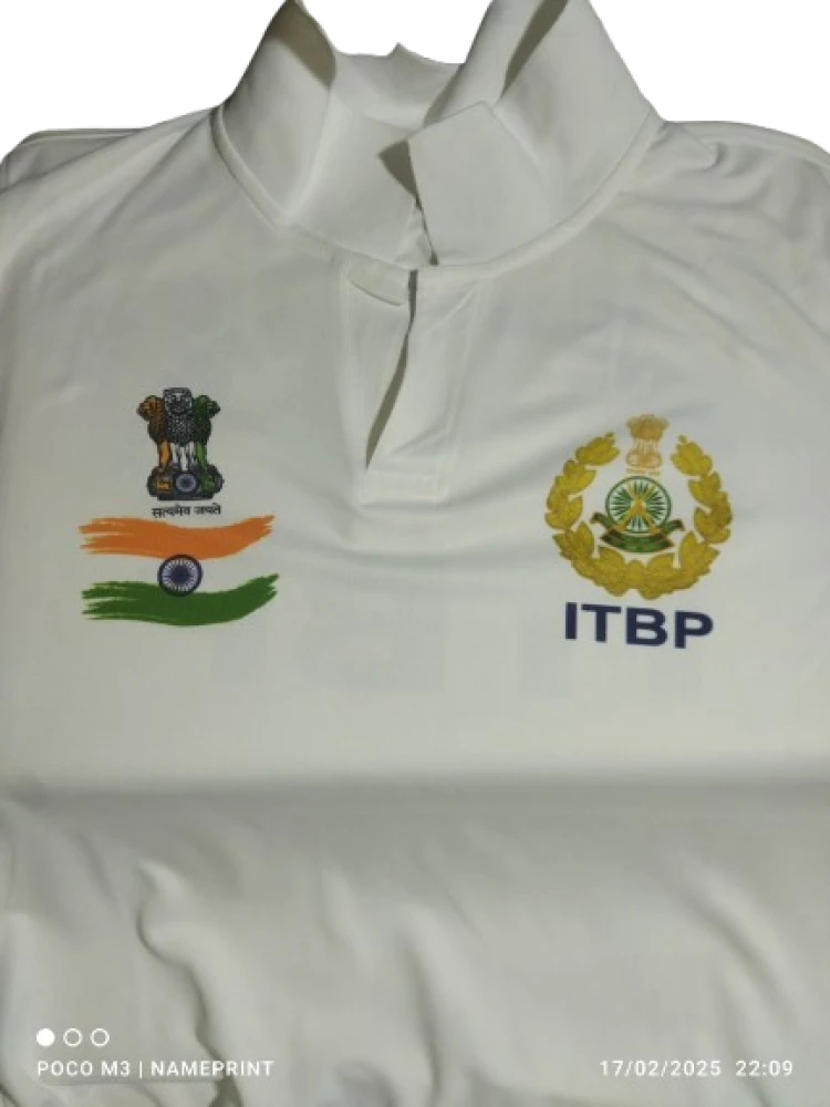 ITBP White Printed Customized T-Shirt