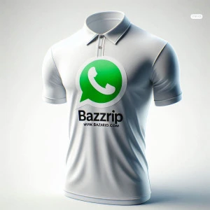 White Dry-Fit Collar T-Shirt - Customized with WhatsApp Logo