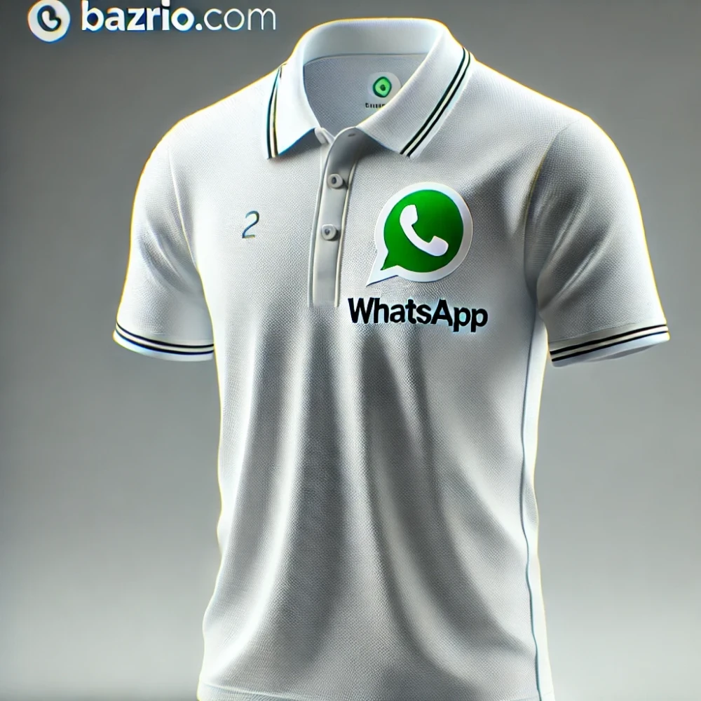White Dry-Fit Collar T-Shirt - Customized with WhatsApp Logo