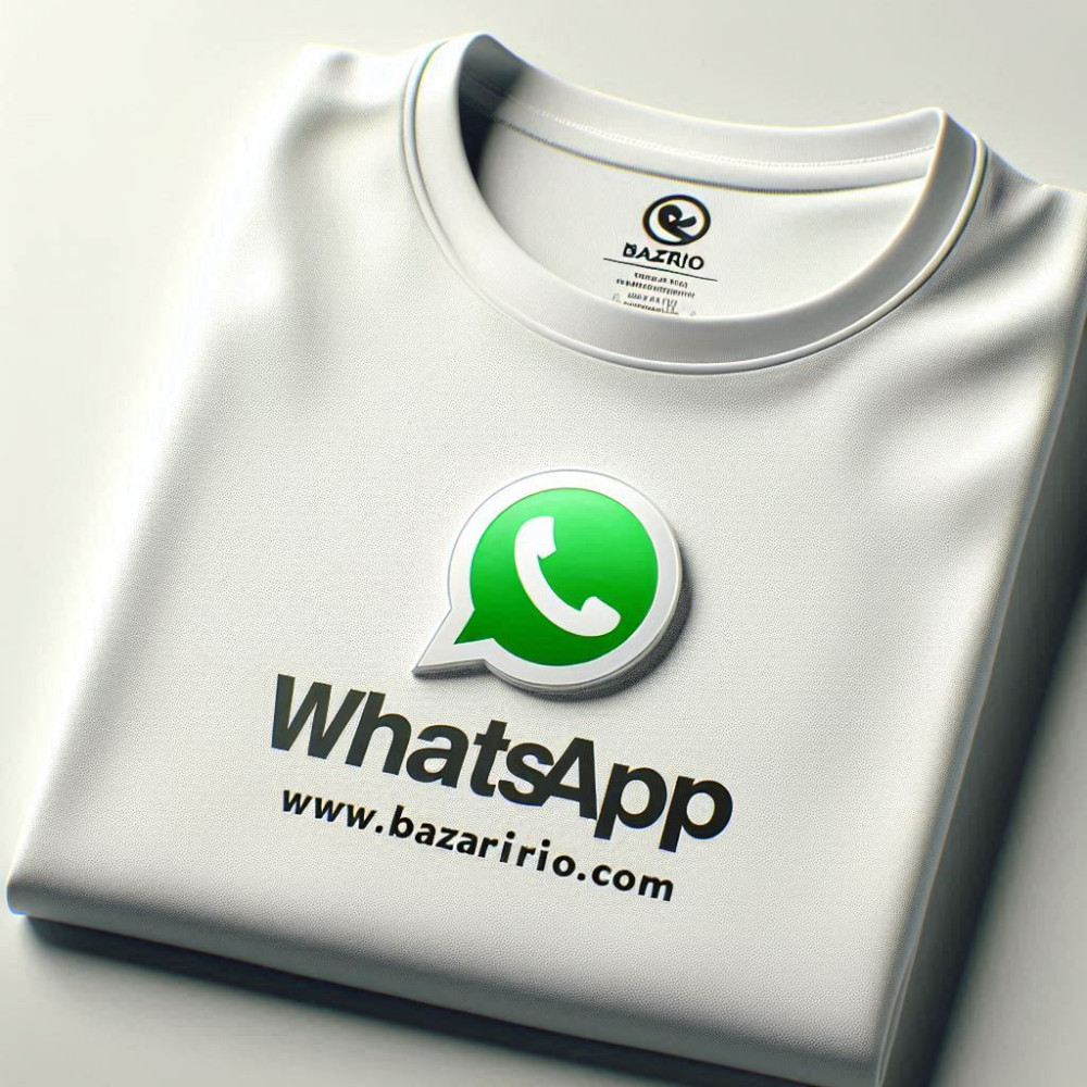 White Dry-Fit Collar T-Shirt - Customized with WhatsApp Logo