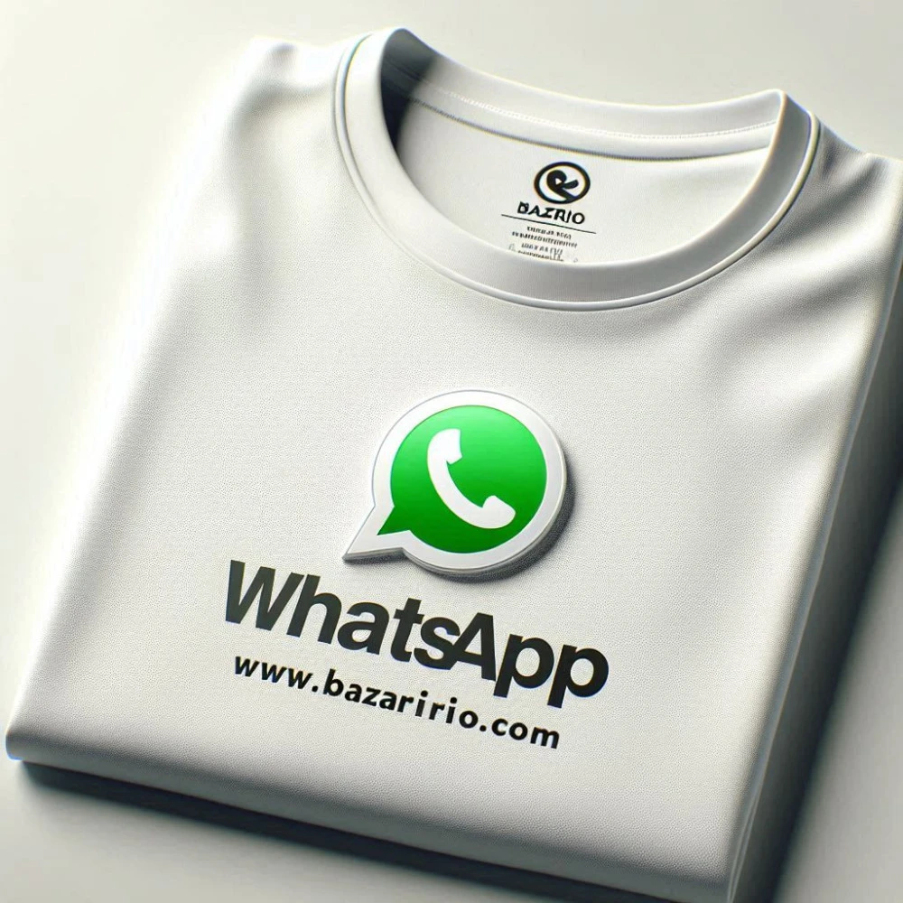 White Dry-Fit Collar T-Shirt - Customized with WhatsApp Logo