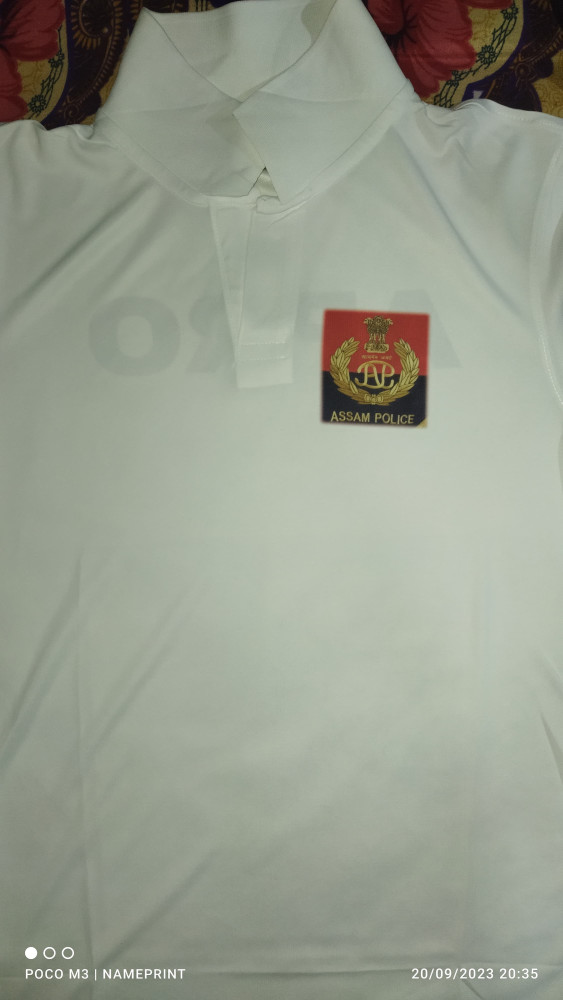 Puducherry Police Gray Dry-Fit Collar Half Sleeve T-Shirt