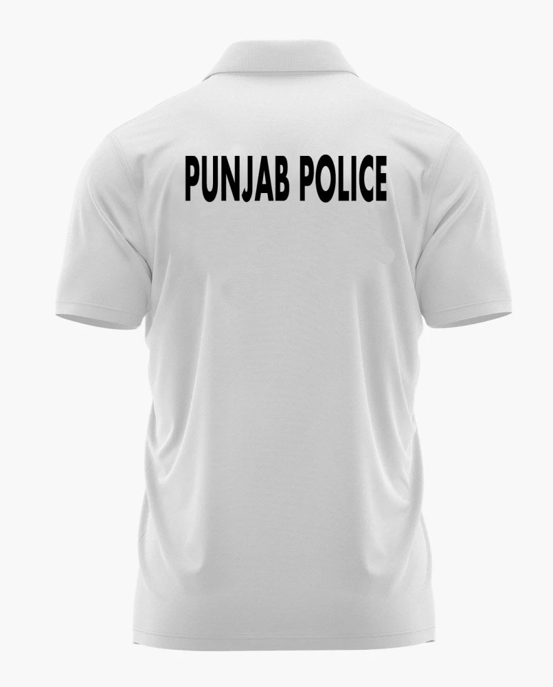Punjab Police Logo Printed White Customized T-shirt