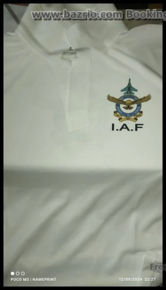 Indian Air Force (IAF) Logo Printed White Customized T-shirt