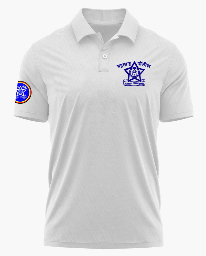 Maharashtra Police White Printed T-Shirt – Custom Name Printing Available