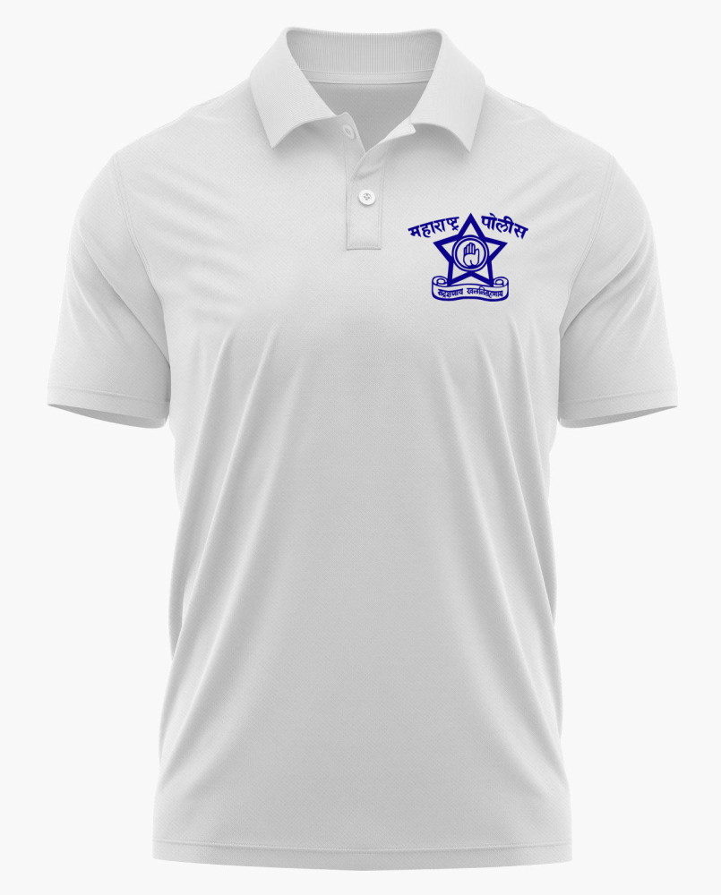 Maharashtra Police White Printed T-Shirt – Custom Name Printing Available