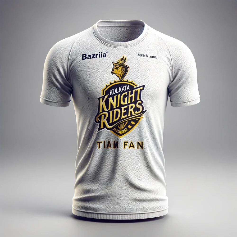 Kolkata Knight Riders Fan White Customized Collar Dry-Fit T-Shirt