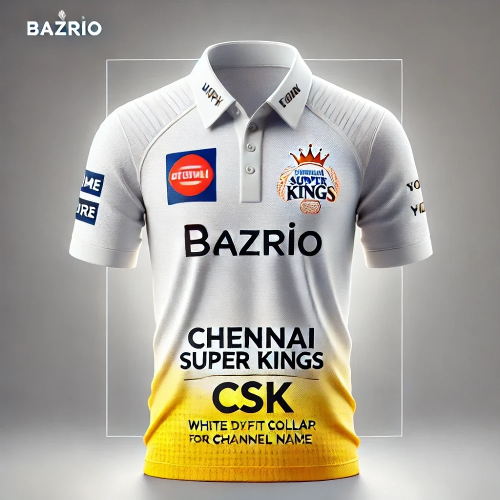 Chennai Super Kings Customized White Dry-Fit Collar T-Shirt Buy Online