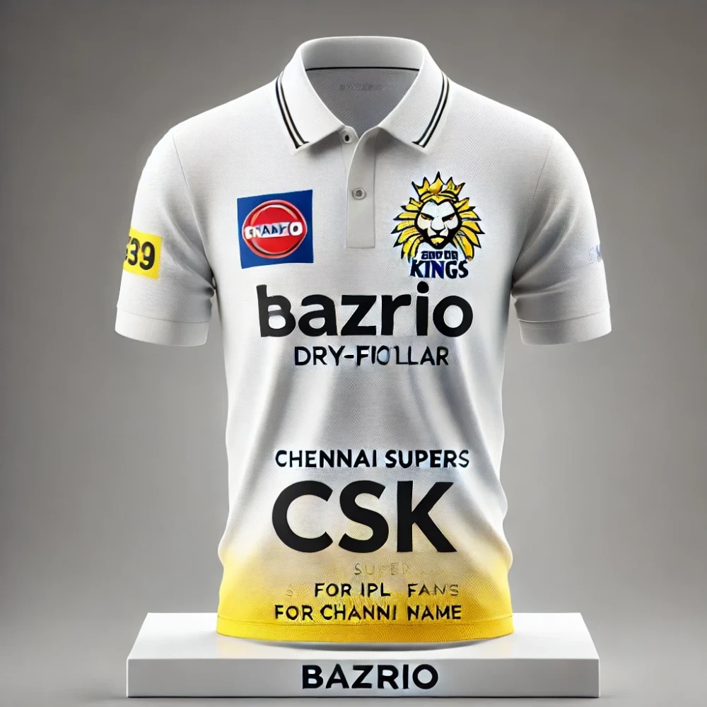 Chennai Super Kings Customized White Dry-Fit Collar T-Shirt Buy Online