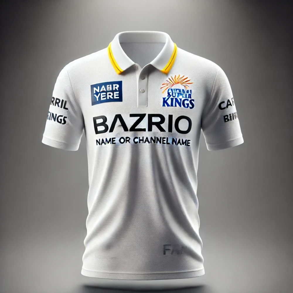 Chennai Super Kings Customized White Dry-Fit Collar T-Shirt Buy Online