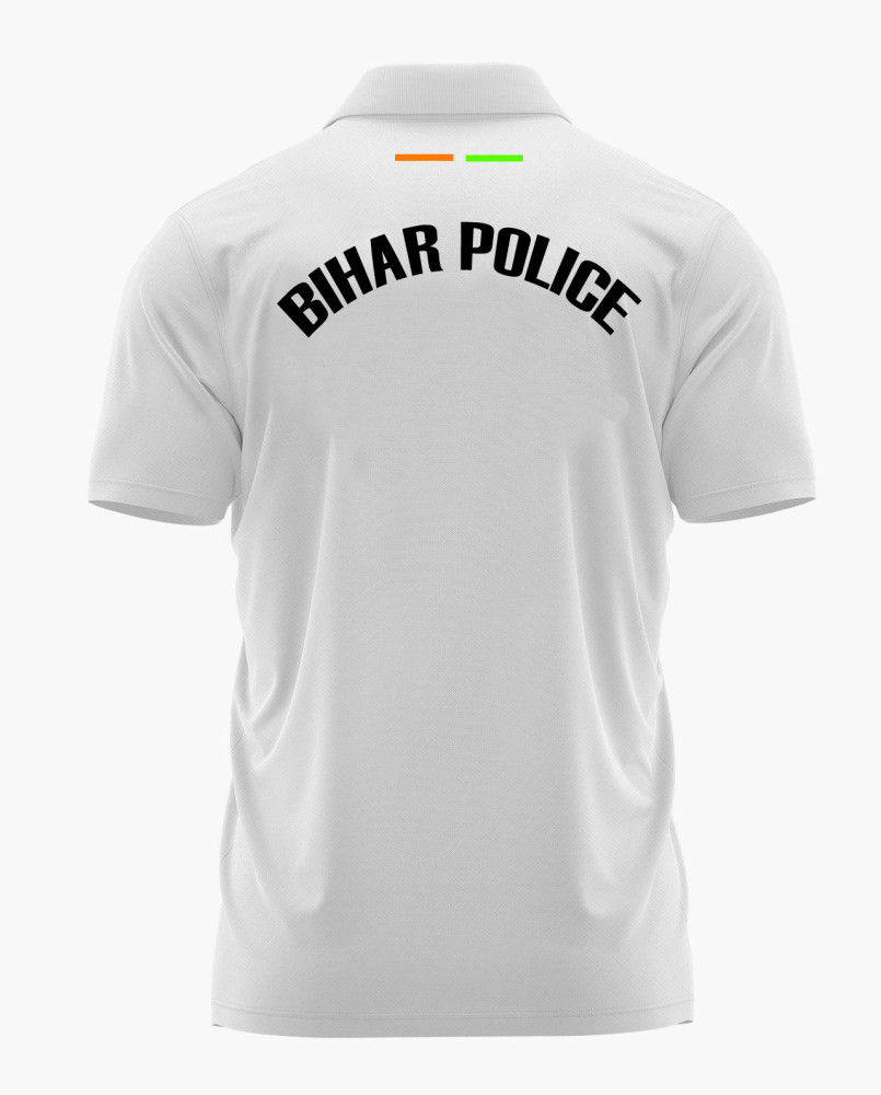 Bihar Police White Printed Customized T-shirt – Premium Cotton Police T-shirt