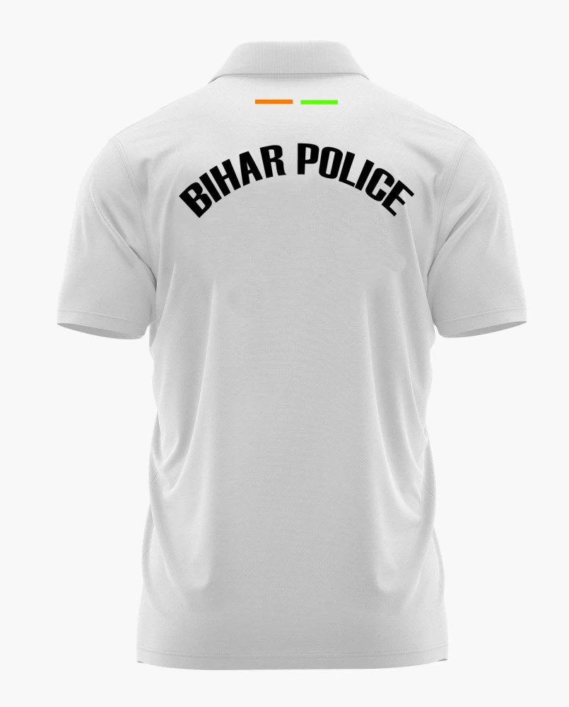 Bihar Police White Printed Customized T-shirt – Premium Cotton Police T-shirt