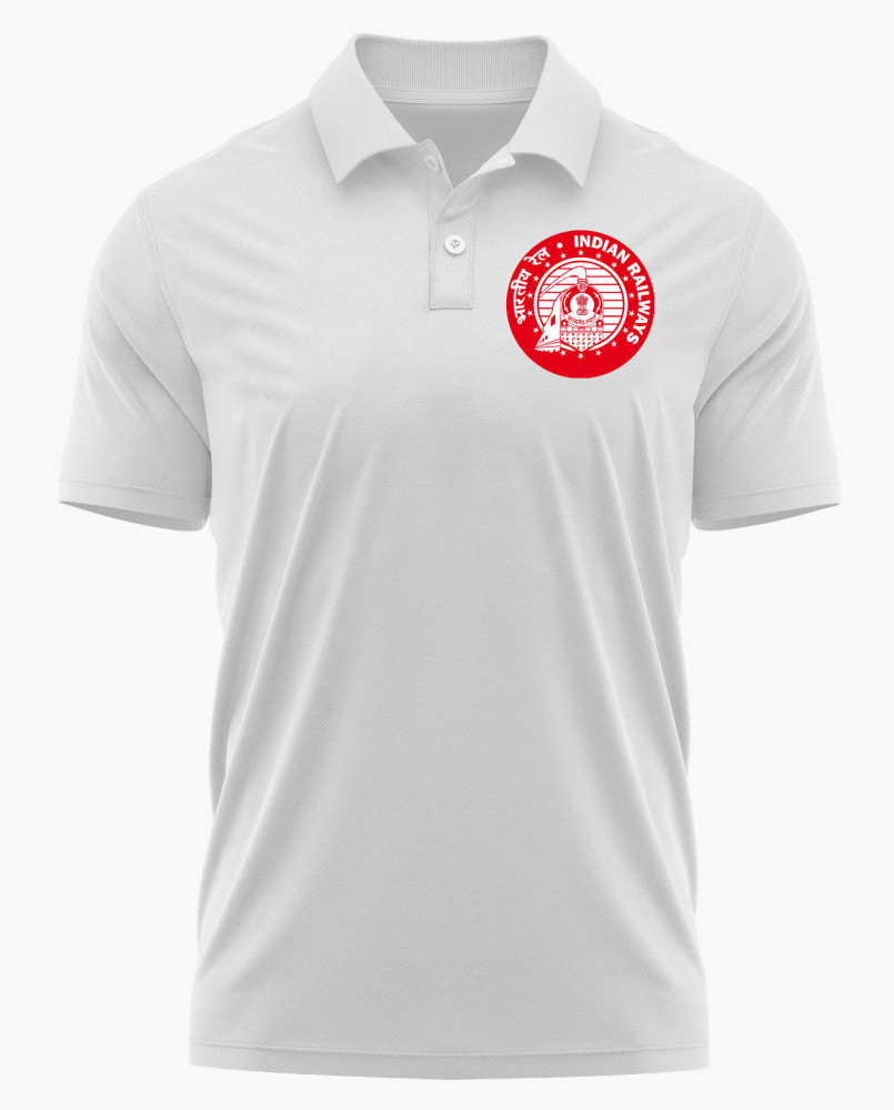 Indian Railways Logo Printed White Customized T-shirt
