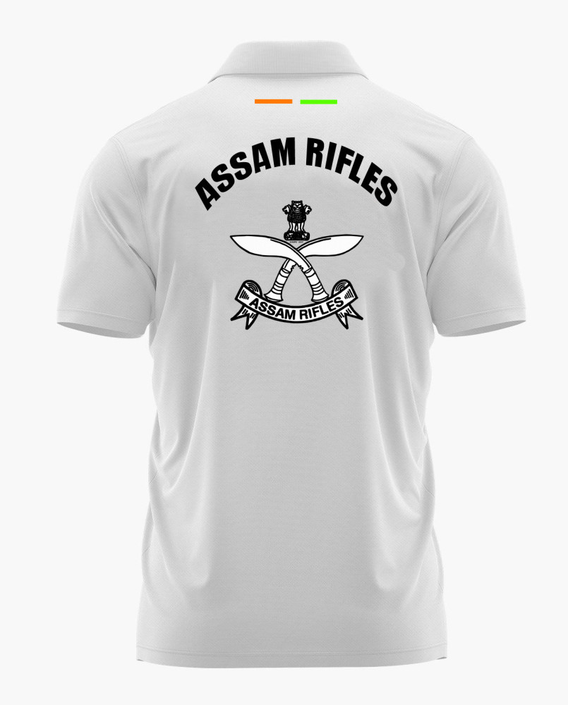 Assam Rifles White Printed Customized T-shirt – Premium Cotton Military T-shirt