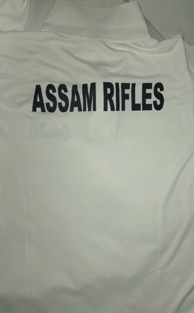 Assam Rifles White Printed Customized T-shirt – Premium Cotton Military T-shirt