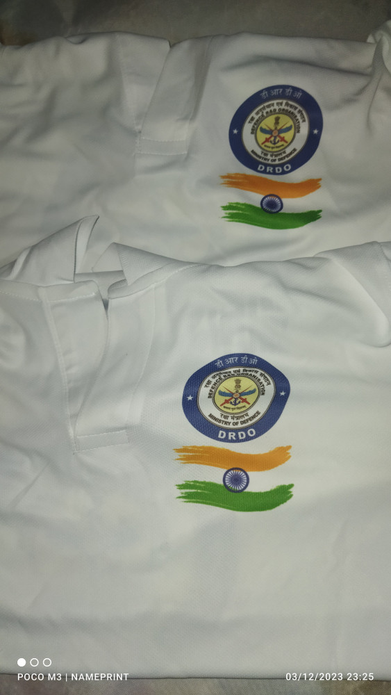 DRDO White Printed Customized T-shirt – Premium Quality