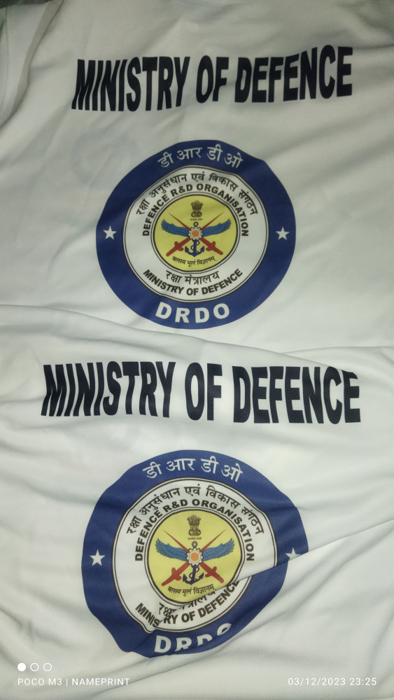 DRDO White Printed Customized T-shirt – Premium Quality